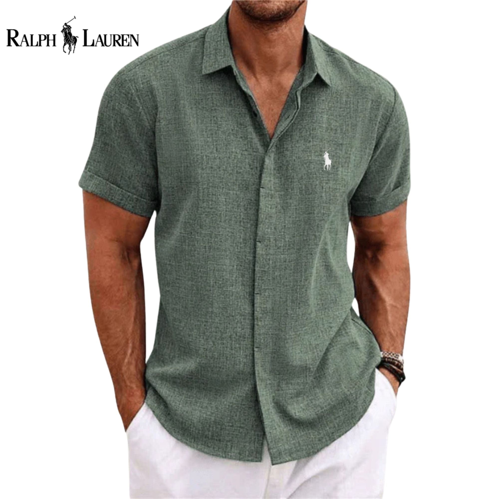 R&L | Pure Linen Short-Sleeve Shirt – Original
