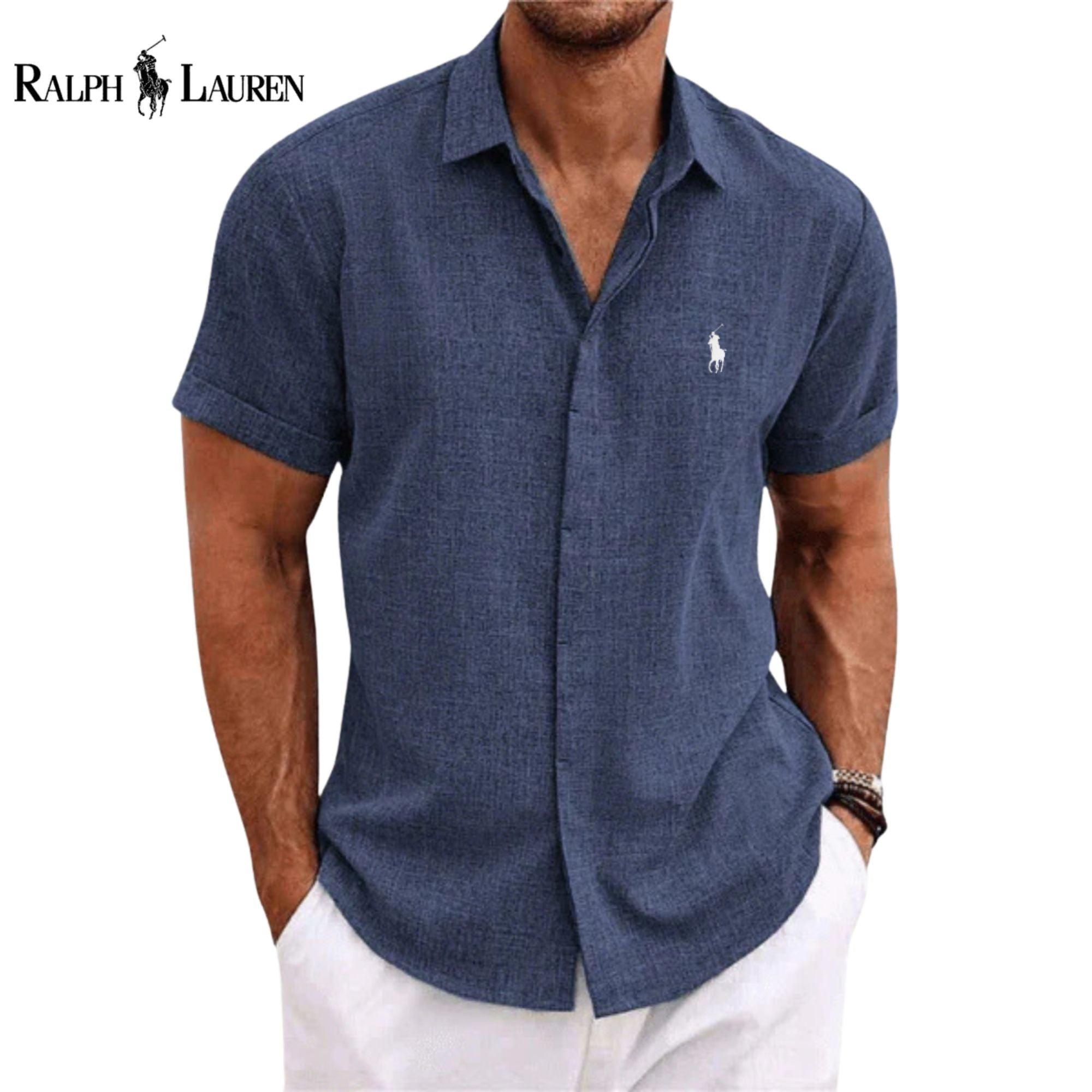R&L | Pure Linen Short-Sleeve Shirt – Original