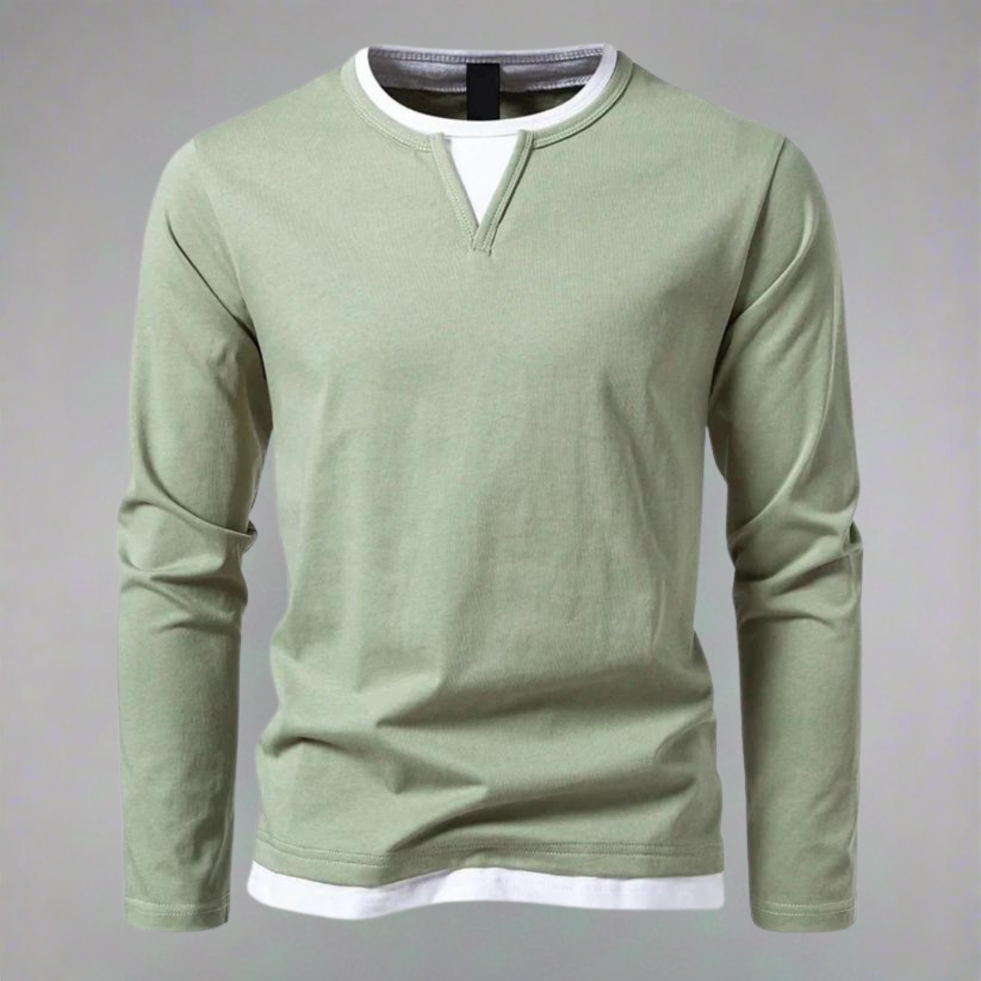 JansenStyle™ Sander - Long Sleeve V-neck T-shirt, Modern Style